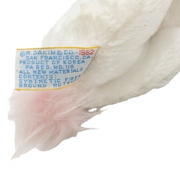 Dakin 1982 Vintage Small 6" Unicorn White Pink Heart Plush Stuffed Animal W/ TAG - Picture 8 of 9